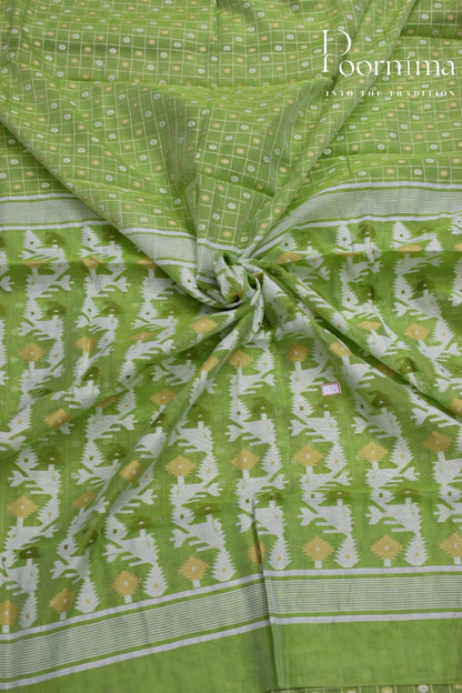 MEHANDI GREEN- JAMDANI SAREE