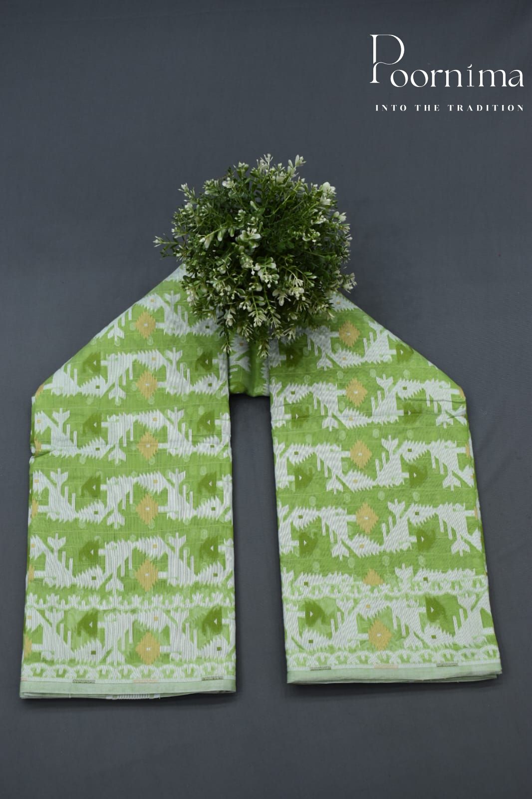 MEHANDI GREEN- JAMDANI SAREE