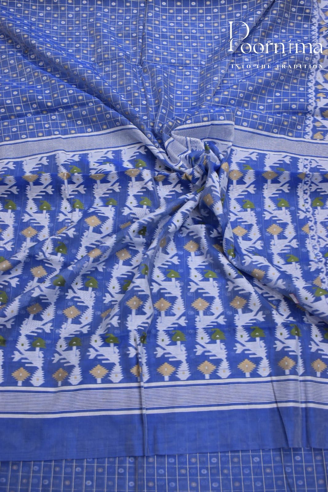 BLUE- JAMDANI SAREE