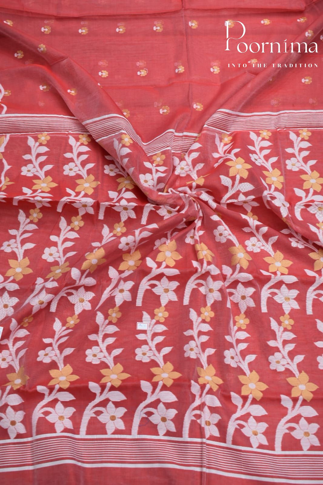 LIGHT RED- JAMDANI SAREE