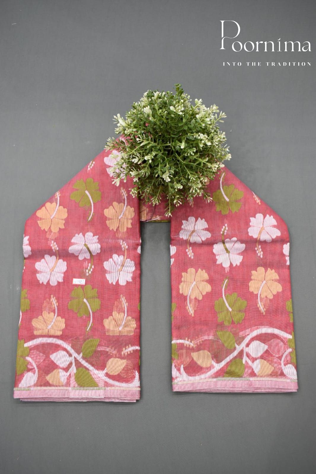 INDIAN RED- JAMDANI SAREE