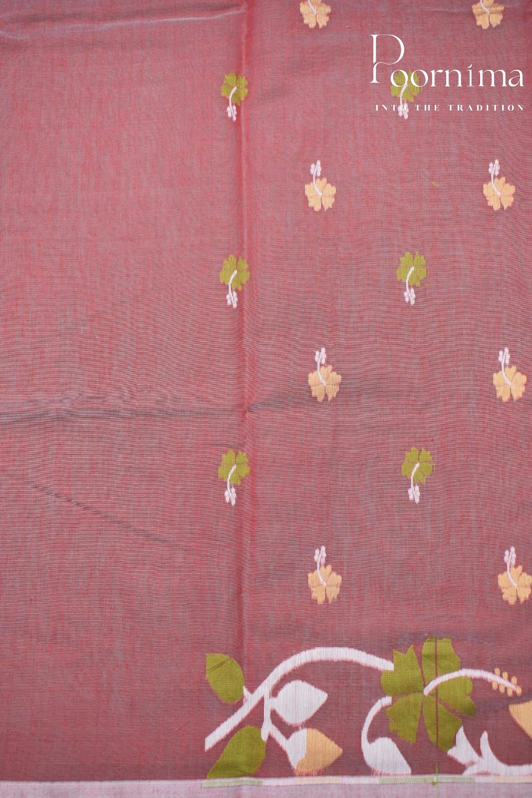 INDIAN RED- JAMDANI SAREE