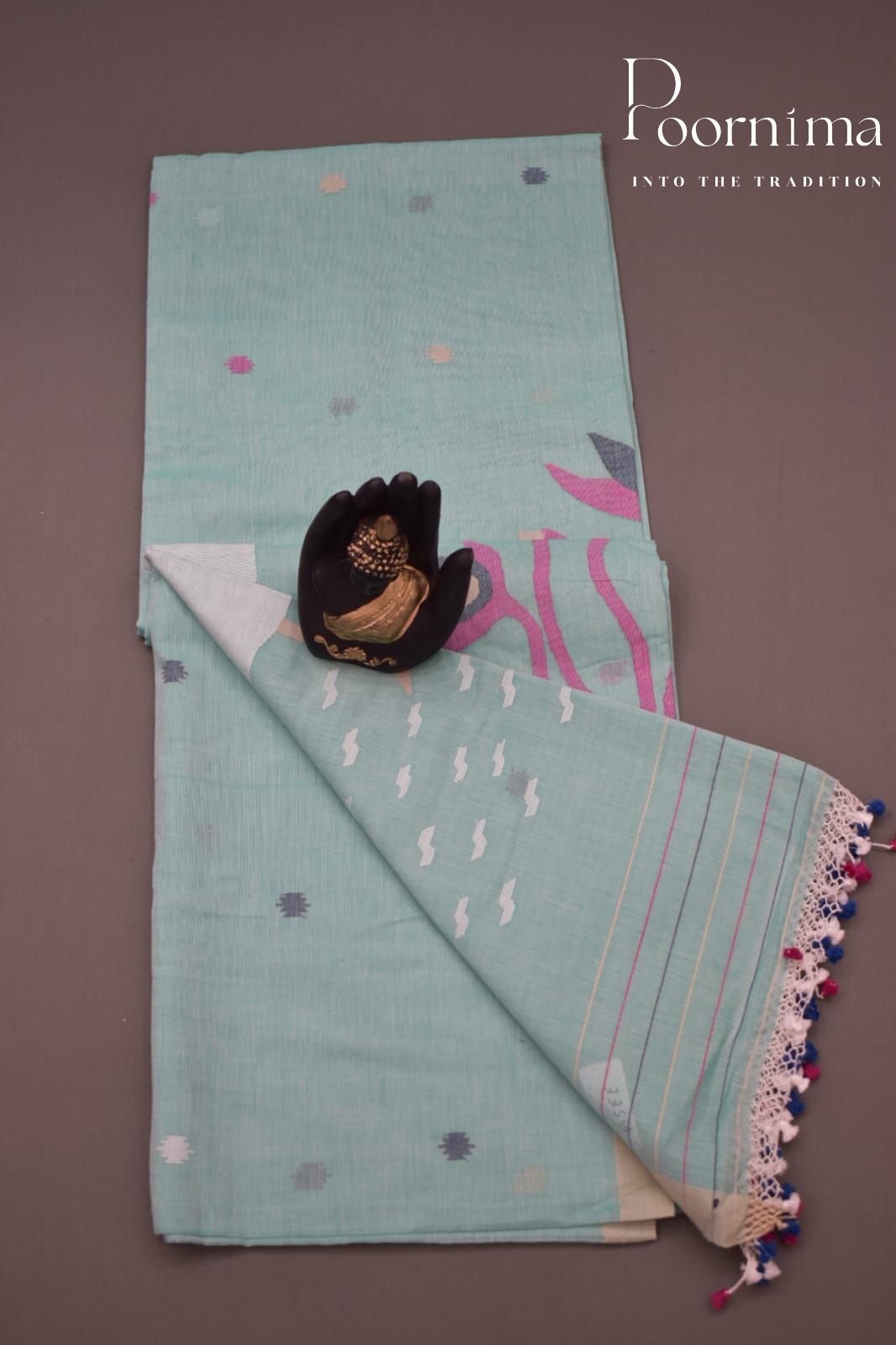 SEA GREEN- PURE JAMDANI SAREE