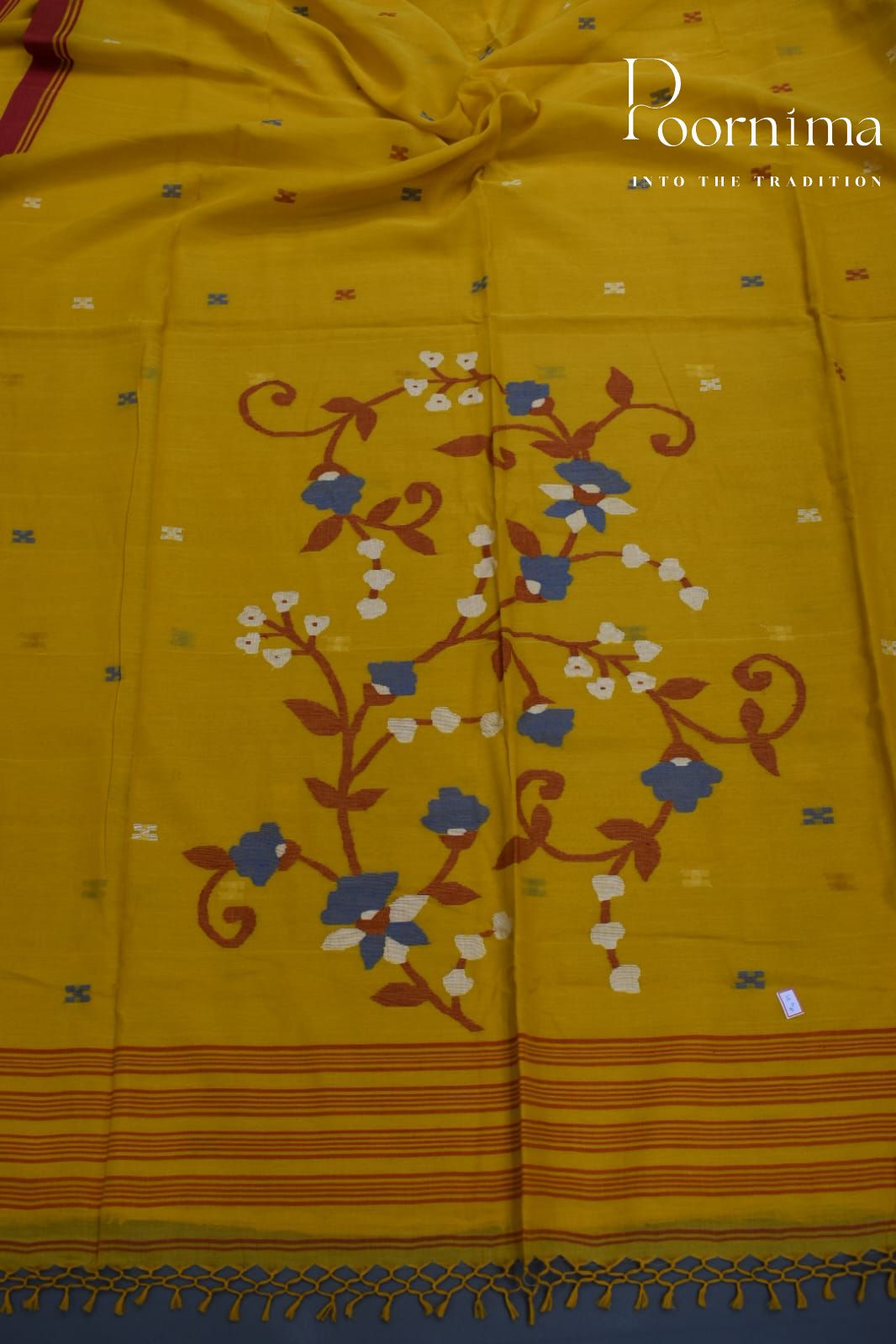 YELLOW- PURE JAMDANI SAREE