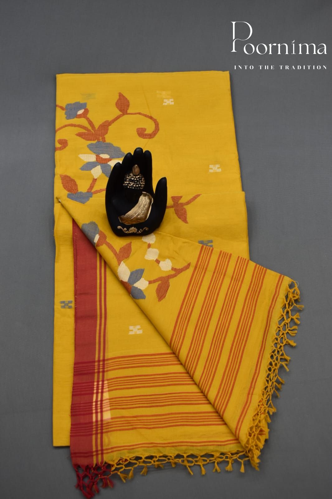 YELLOW- PURE JAMDANI SAREE