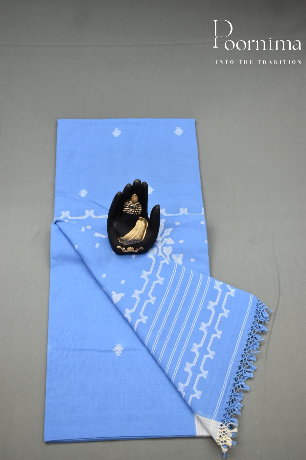 SKY BLUE- PURE JAMDANI SAREE