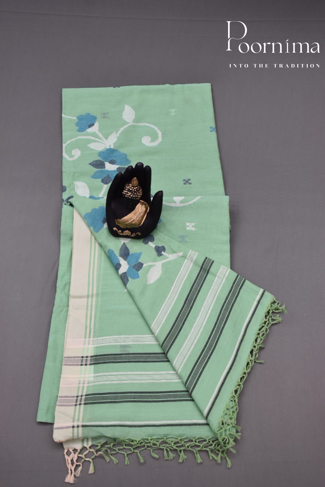 LIGHT GREEN- PURE JAMDANI SAREE