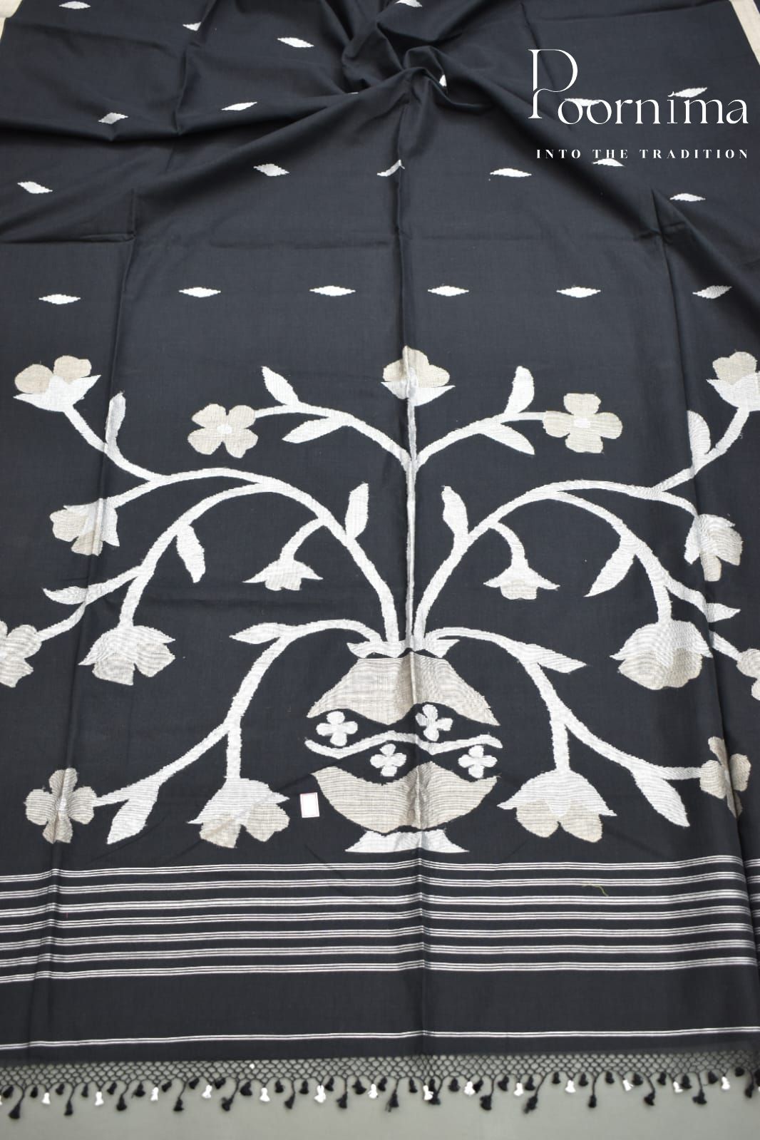 BLACK- PURE JAMDANI SAREE