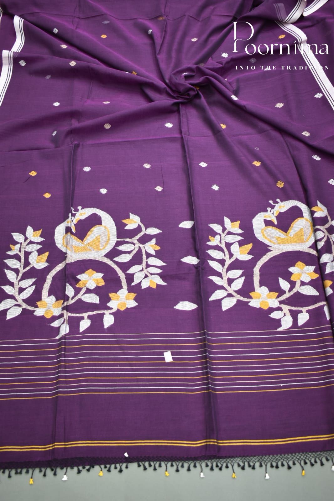 DARK PURPLE- PURE JAMDANI SAREE