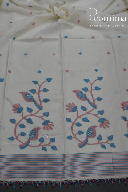 WHITE - PURE JAMDANI SAREE