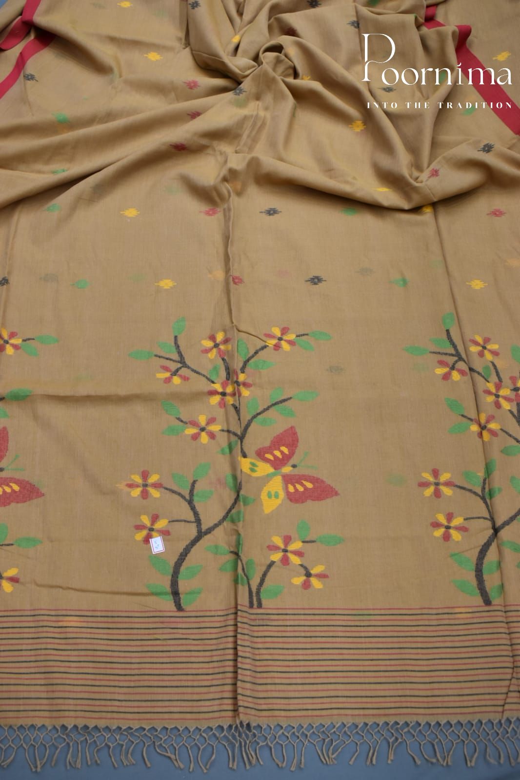 CHINNAMON BROWN- PURE JAMDANI SAREE