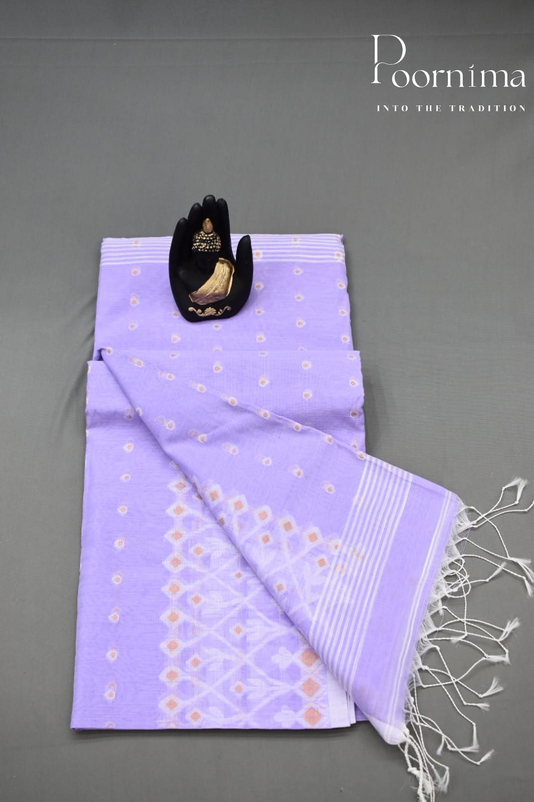 LIGHT PURPLE- HANDLOOM SICO JAMDANI SAREE