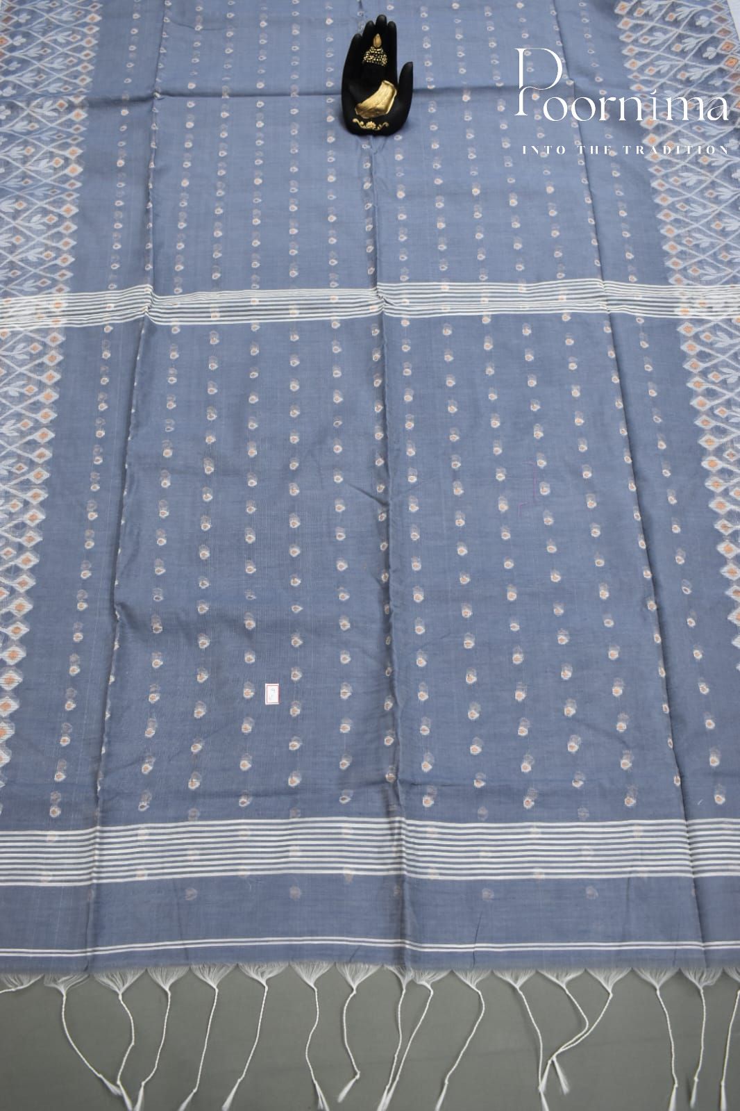 PIGEON BLUE- HANDLOON SICO JAMDANI SAREE