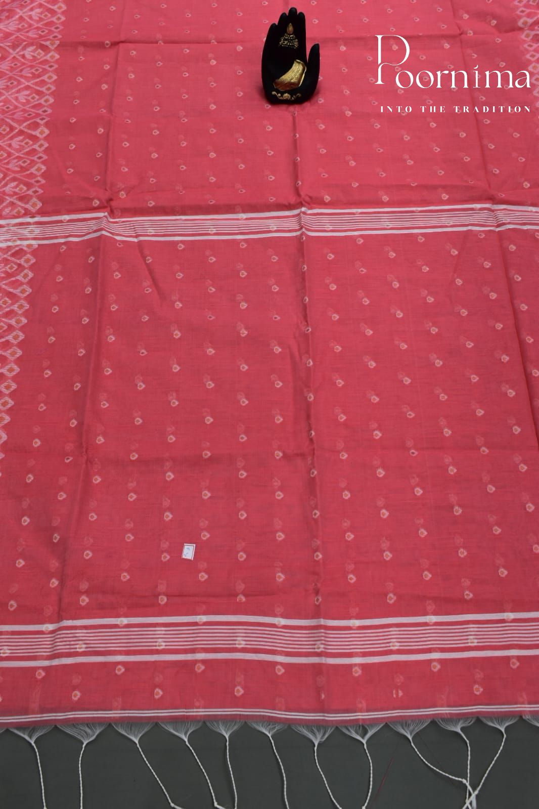 SAFFRON PINK- HANDLOOM SICO JAMDANI SAREE