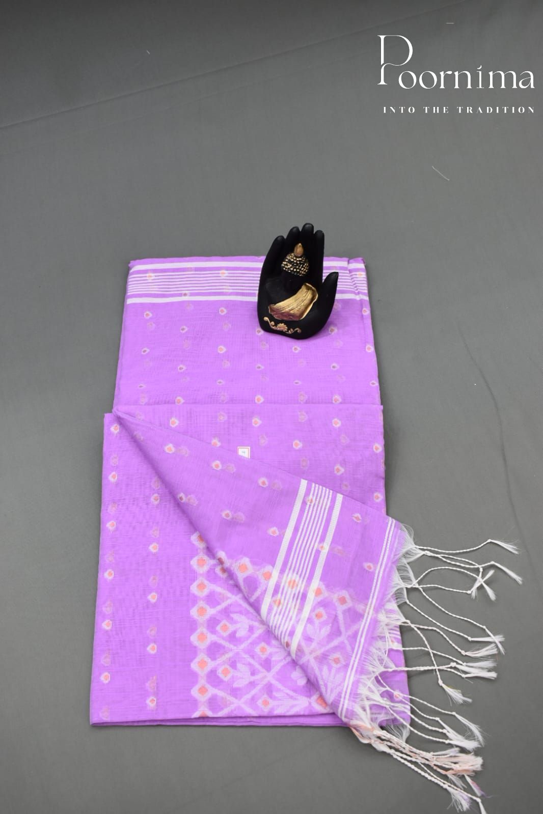PURPLE- HANDLOOM SICO JAMDANI SAREE