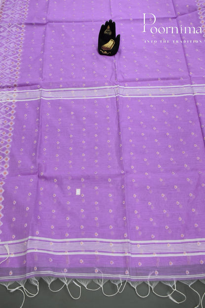 PURPLE- HANDLOOM SICO JAMDANI SAREE
