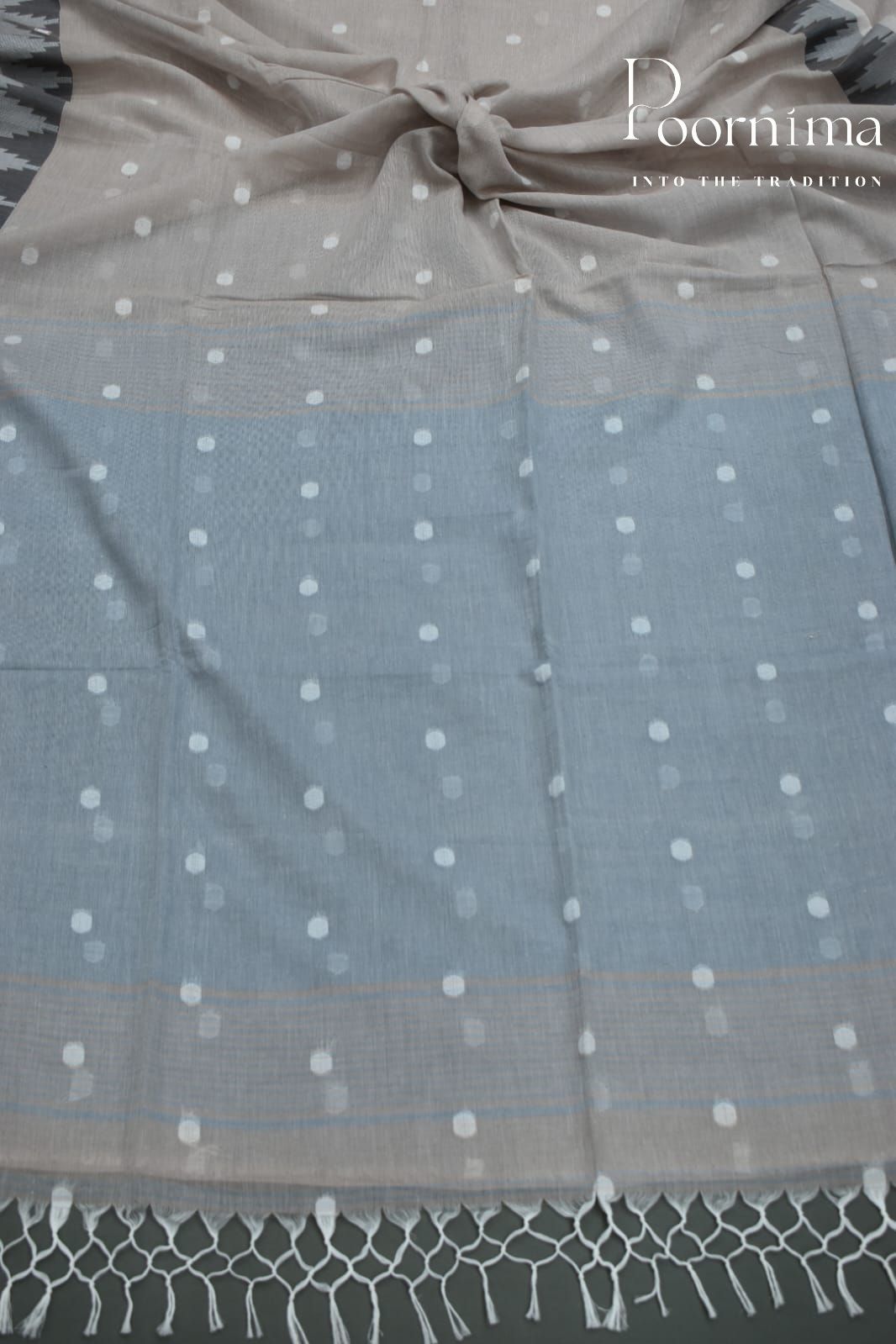 BEIGE BROWN- LINEN FANCY SAREE