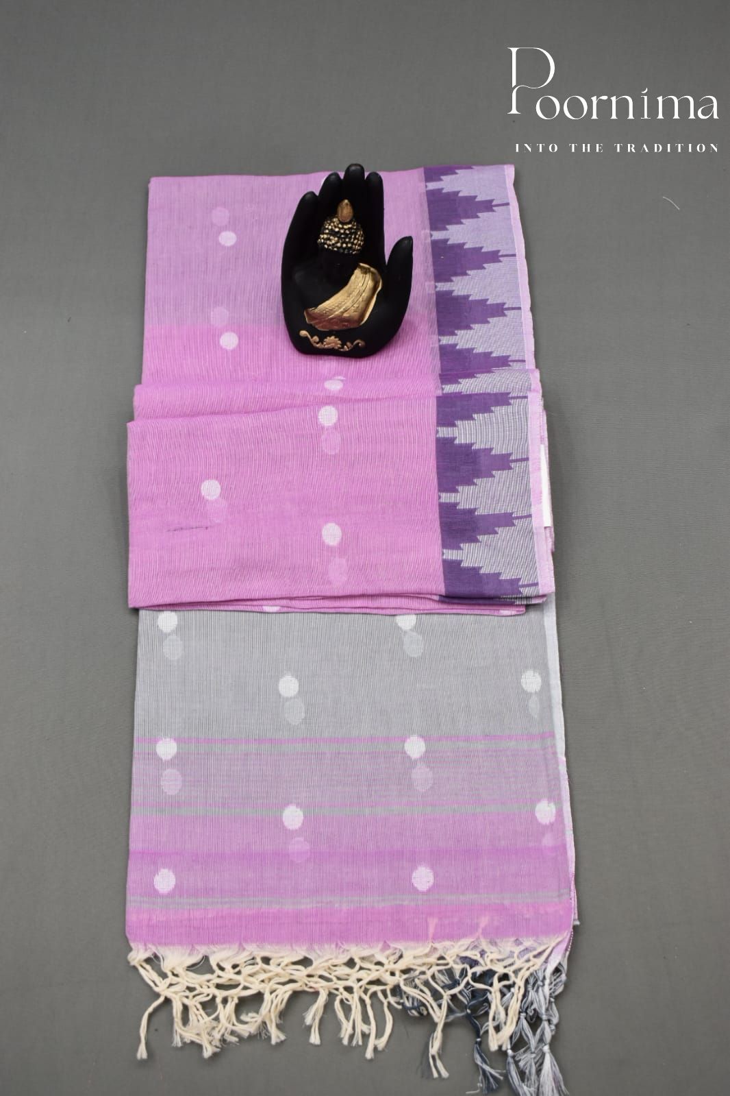 LIGHT PINK- LINEN FANCY SAREE