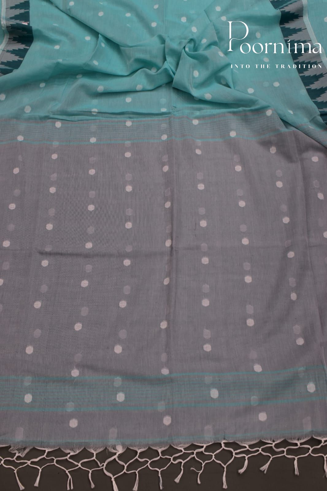 LIGHT SKY BLUE- LINEN FANCY SAREE