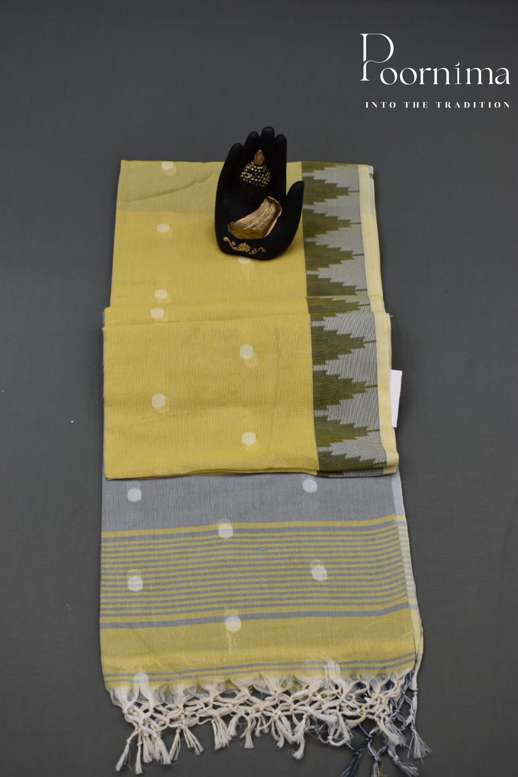 YELLOW- LINEN FANCY SAREE