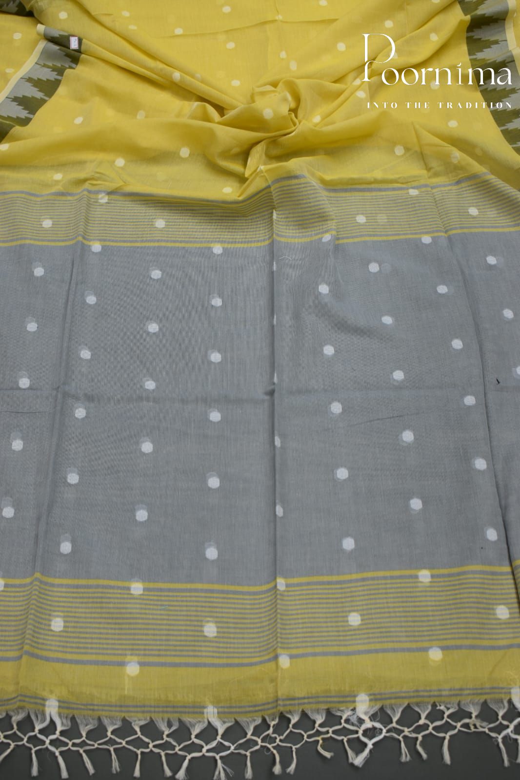 YELLOW- LINEN FANCY SAREE