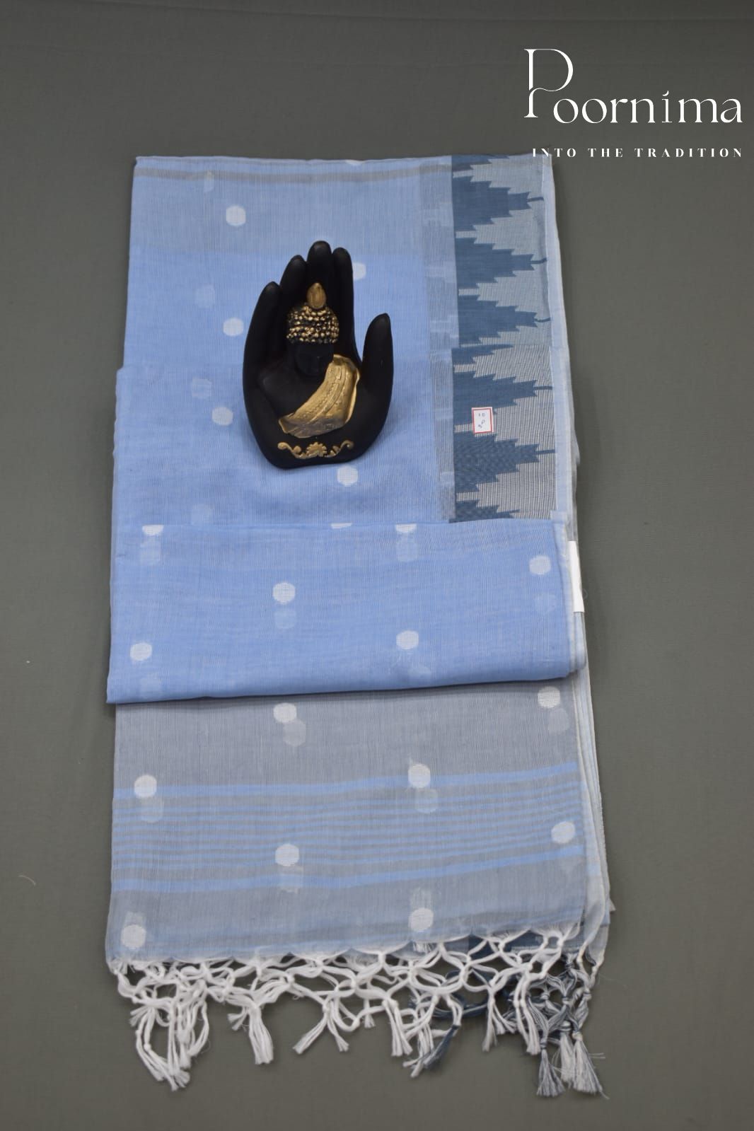PALE BLUE- LINEN FANCY SAREE