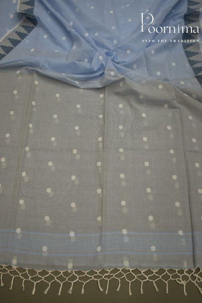 PALE BLUE- LINEN FANCY SAREE
