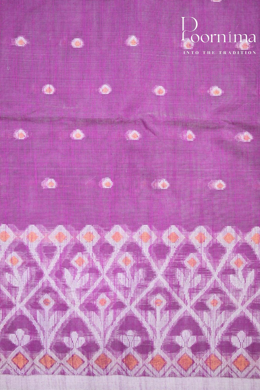 MAGENTA- HANDLOOM SICO JAMDANI SAREE