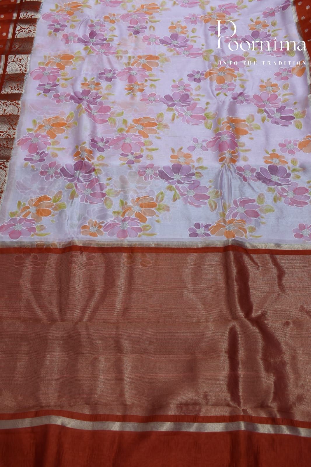 PINK- PURE BANARASI APPLIQUE WORK SAREE
