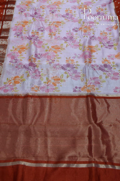 PINK- PURE BANARASI APPLIQUE WORK SAREE