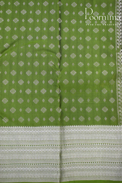 OLIVE GREEN- PURE KANJEEVARAM ORNI SILK SAREE