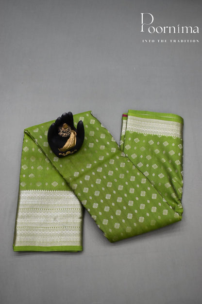 OLIVE GREEN- PURE KANJEEVARAM ORNI SILK SAREE