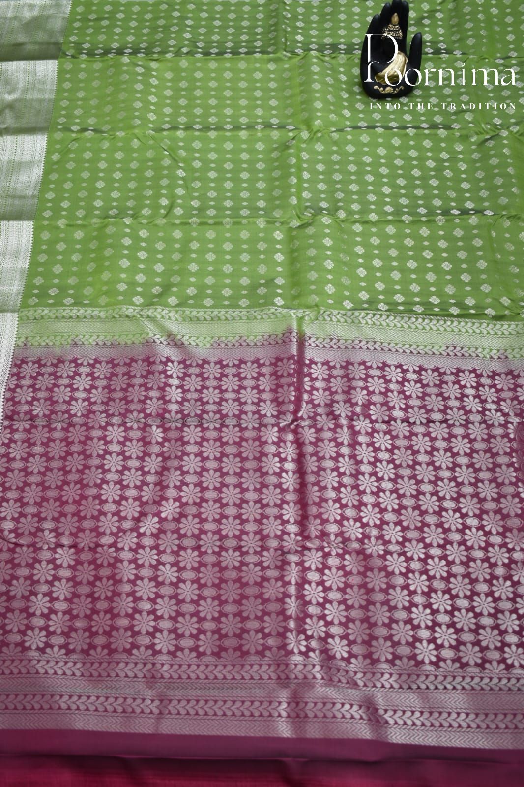 OLIVE GREEN- PURE KANJEEVARAM ORNI SILK SAREE