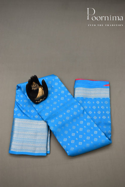 SKY BLUE- PURE KANJEEVARAM ORNI SILK SAREE