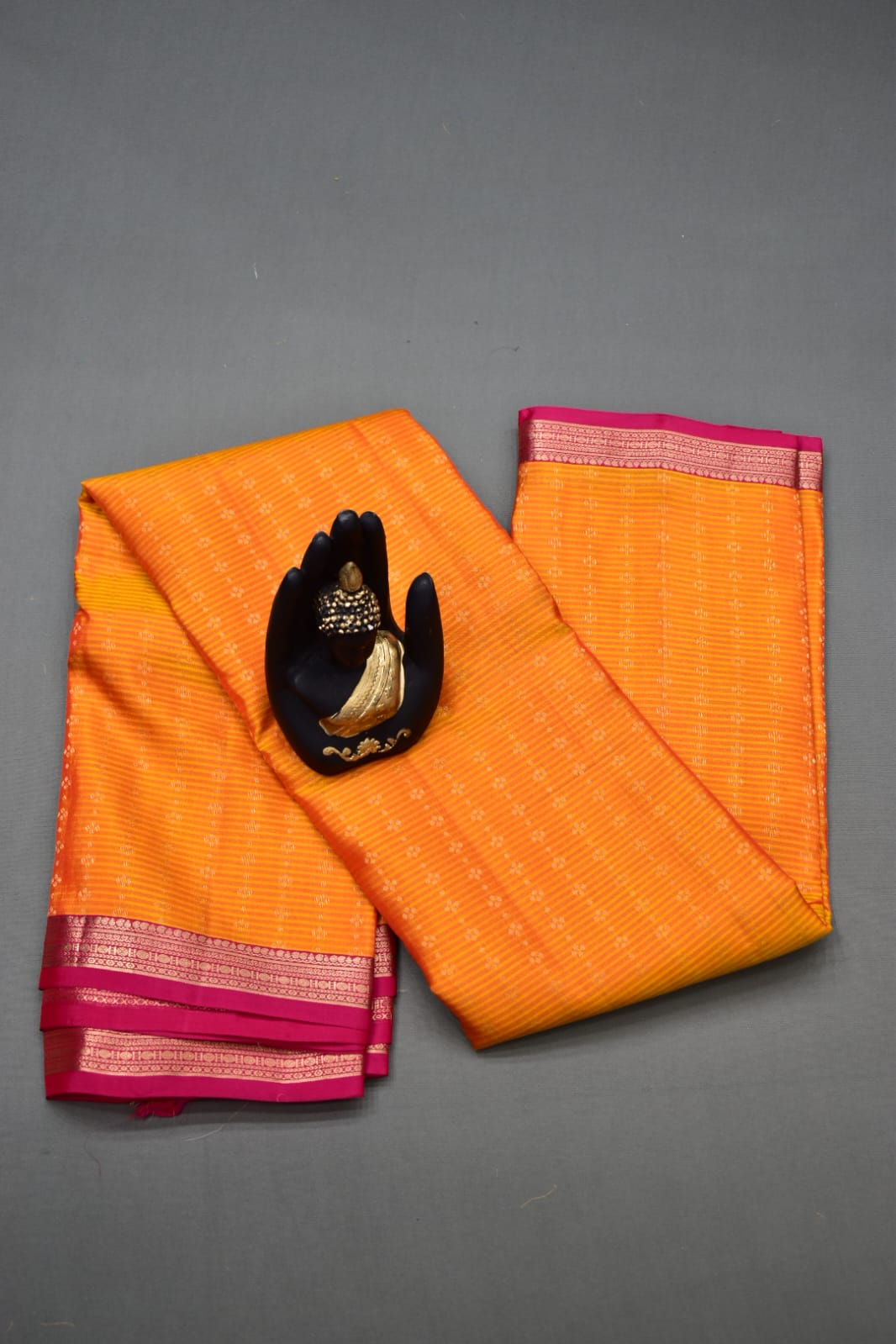 ORANGE- PURE KANJEEVARAM ORNI SILK SAREE