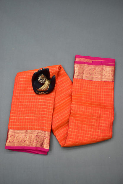 ORANGE- PURE KANJEEVARAM ARNI SILK SAREE