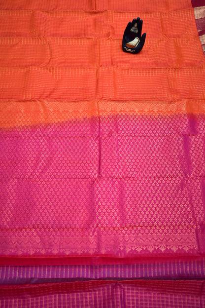 ORANGE- PURE KANJEEVARAM ARNI SILK SAREE