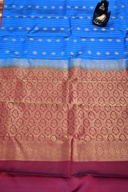 SKY BLUE- PURE KANJEEVARAM ARNI SILK SAREE