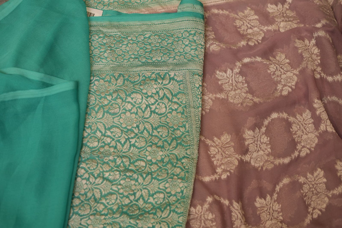 KHADDI GEORGETTE SAREE - ONION PINK