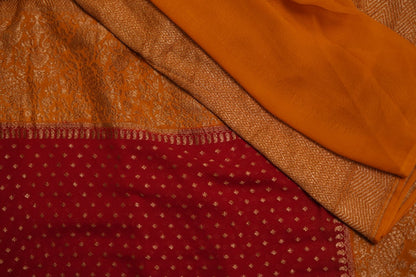 KHADDI GEORGETTE SAREE-RED