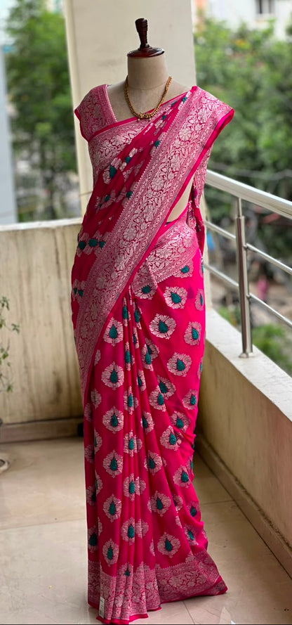 PURE BENARAS GEORGETTE SAREE