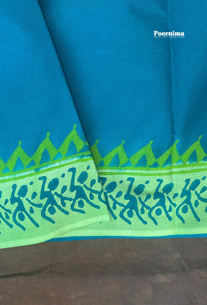 PARROT GREEN AND RAMA GREEN MUNGA COTTON ALL OVER PRINT