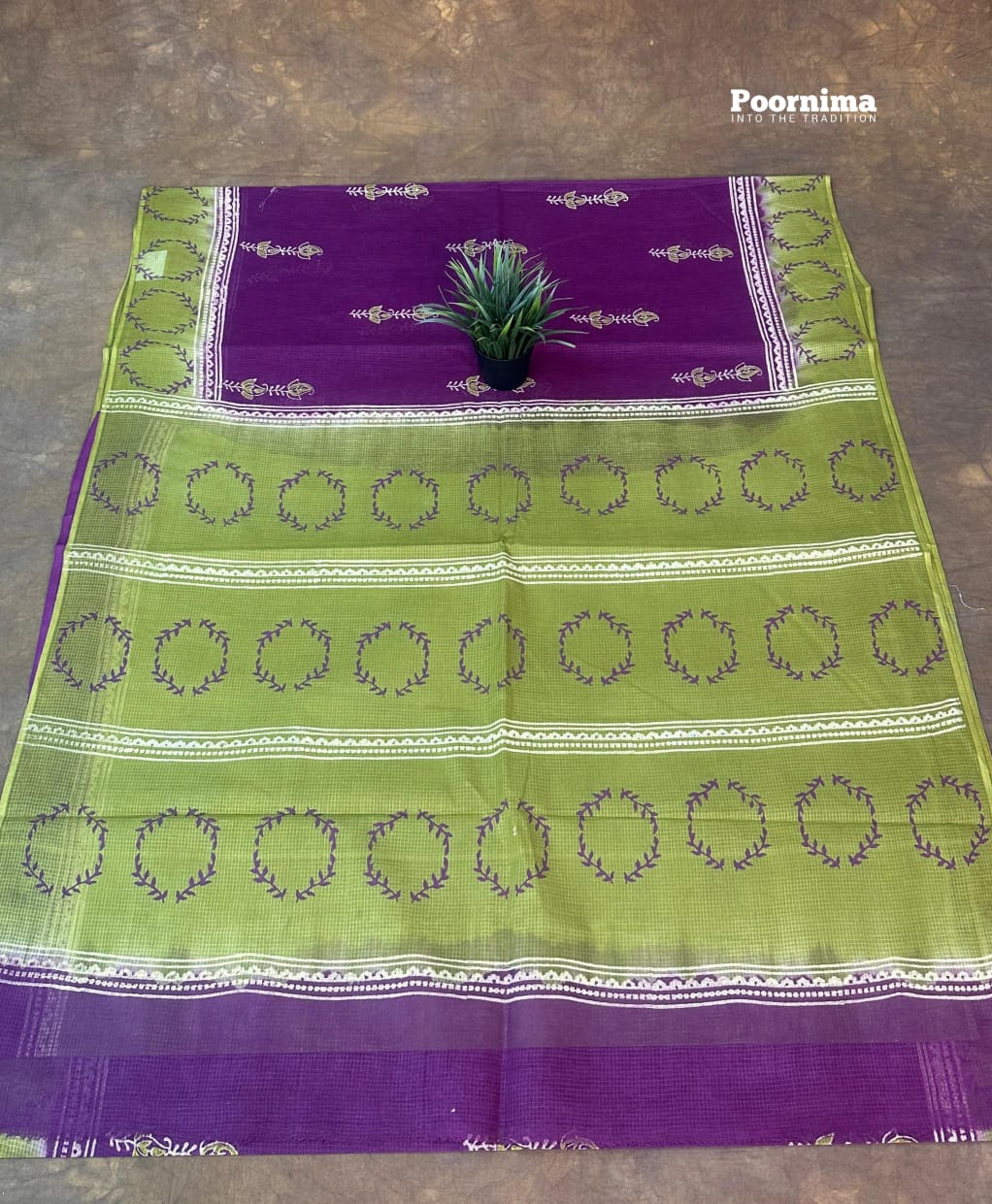 LIGHT PURPLE AND MEHANDHI GREEN ALL OVER PRINTS MUNGA COTTON