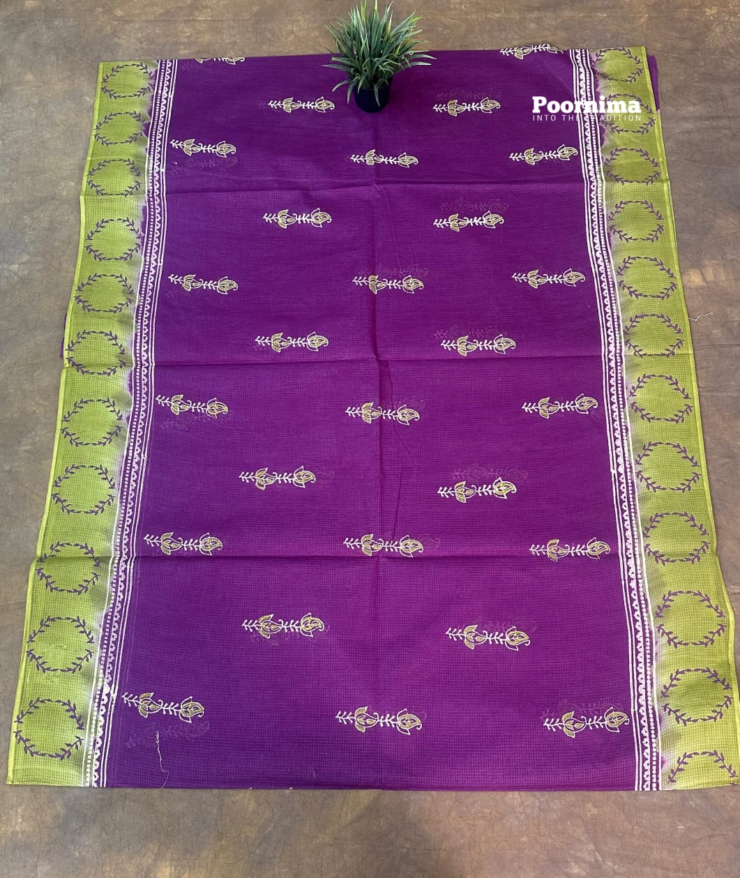 LIGHT PURPLE AND MEHANDHI GREEN ALL OVER PRINTS MUNGA COTTON