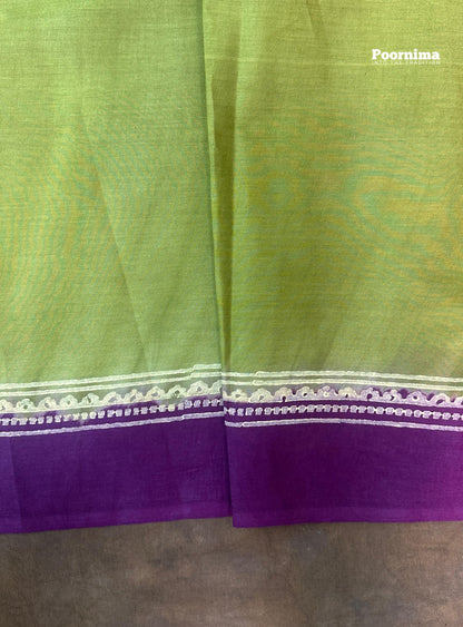 LIGHT PURPLE AND MEHANDHI GREEN ALL OVER PRINTS MUNGA COTTON