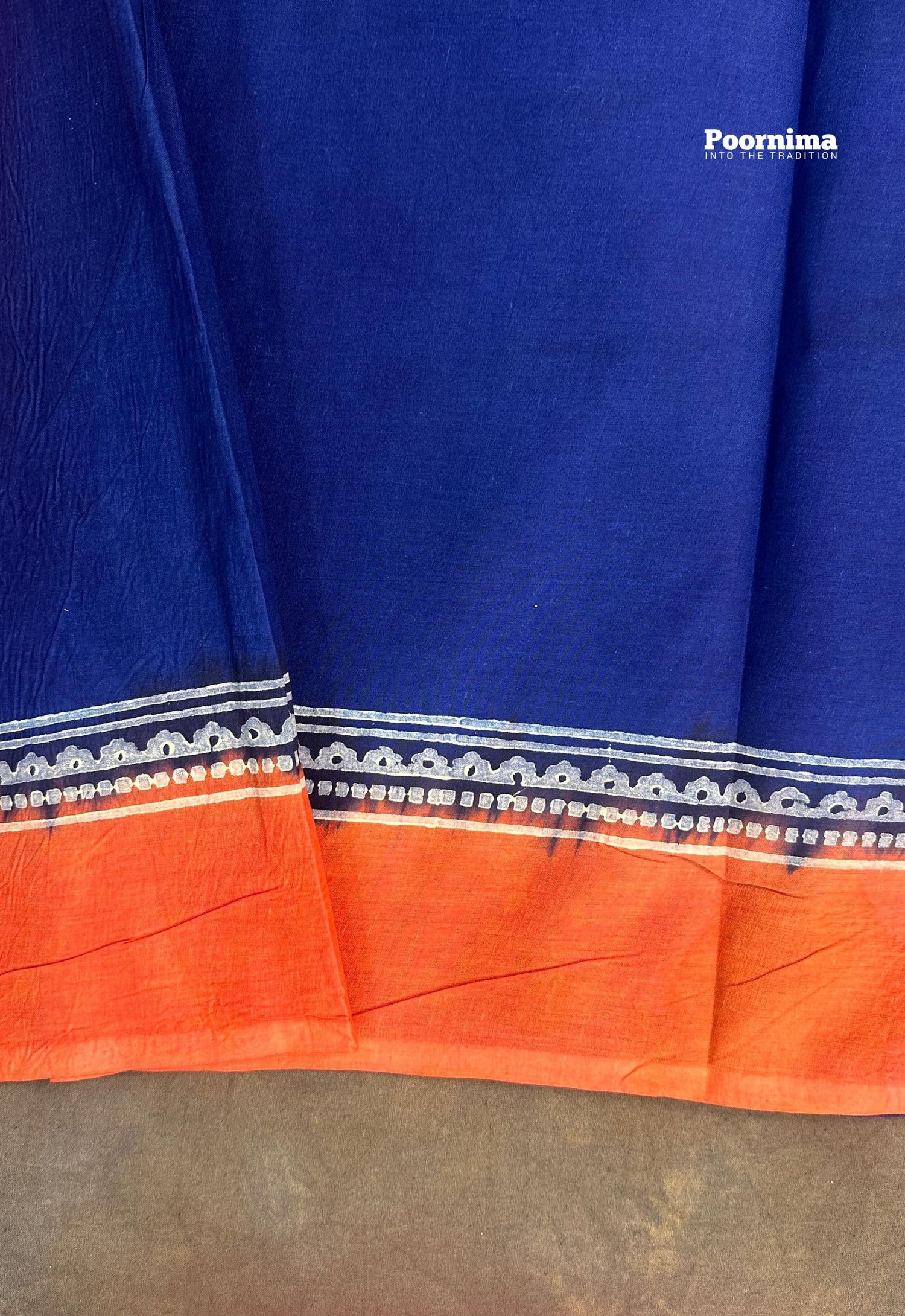 ORANGE AND NAVI BLUE MUNGA COTTON ALLOVER PRINTS