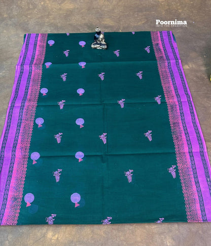 MUNGA COTTTON BOTTLE GREEN AND PURPLE COMBINATION ALL OVER PRINTS