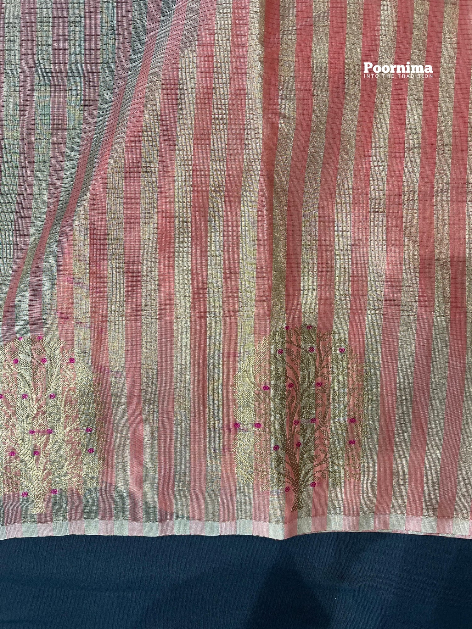 CHANDERI PEACH  COLOUR AND BORDER WITH MINAKARI WORK ALL OVER SAREE WITH SMALL BOOTA