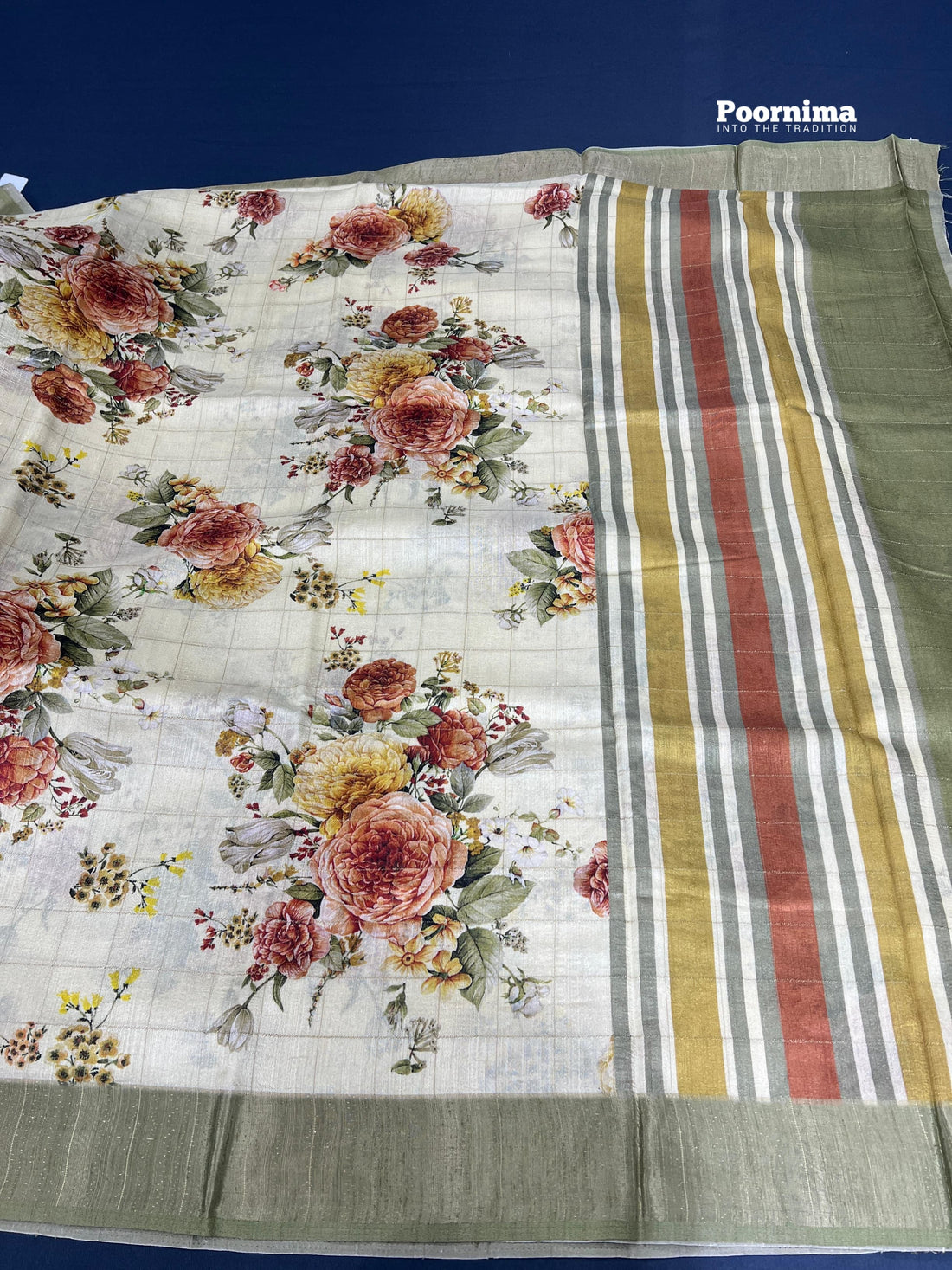 THUUSER WITH YELLOW SHADE WITH CHECKS AND FLOWES DESIGN