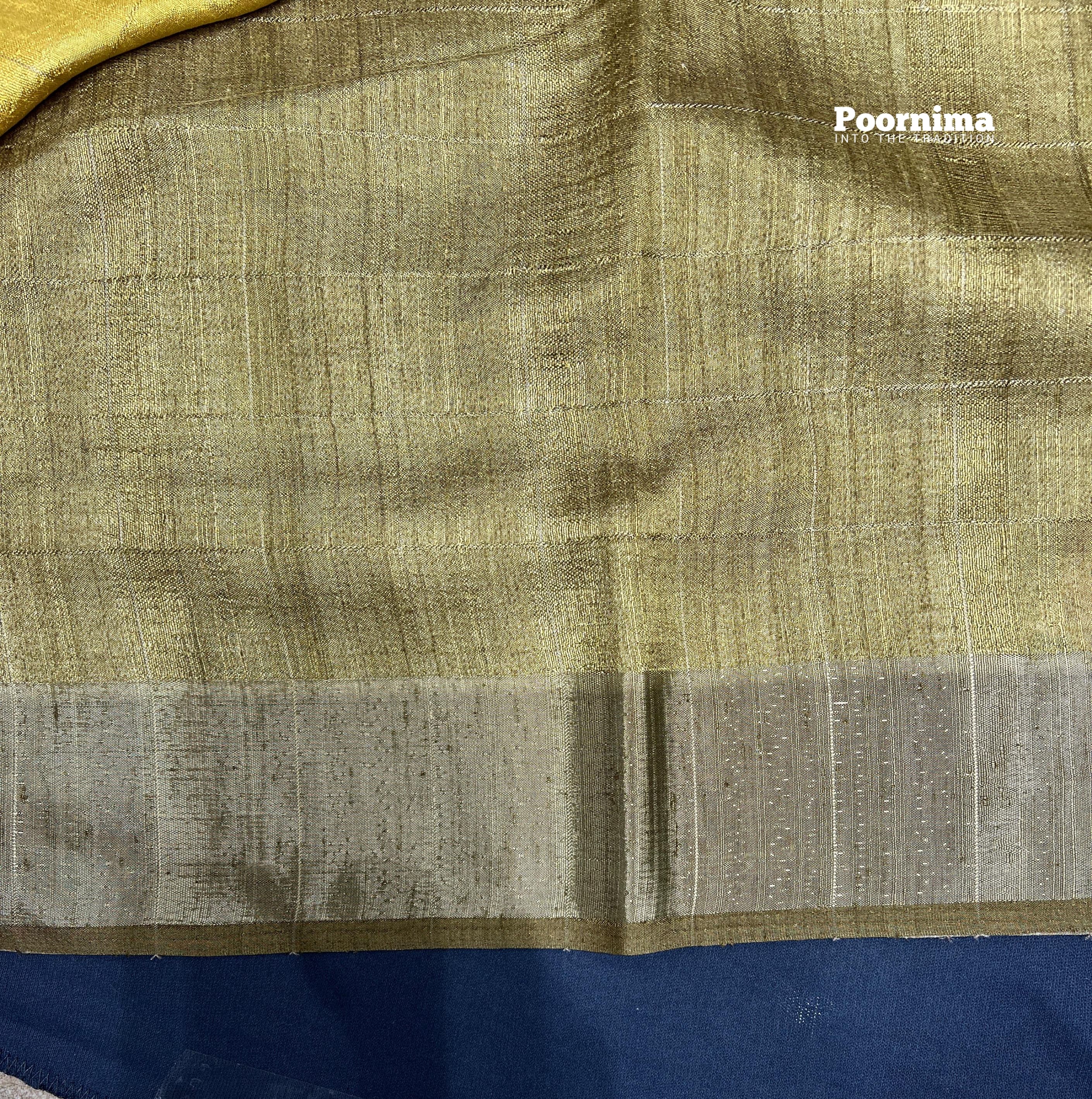 THIK YELLOW THUSSER WITH ALL OVER SAREE WITH FLOWERS DESIGHN